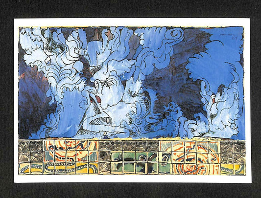 LUCKYPIGEON Pierre Alechinsky Le Bleu de Delft 1972 Painting Postcard (C1771)