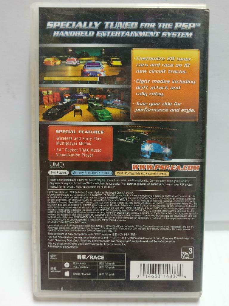 PSP Need For Speed Underground Rivals 2005 With Booklet Japan Game Disc (GA345)