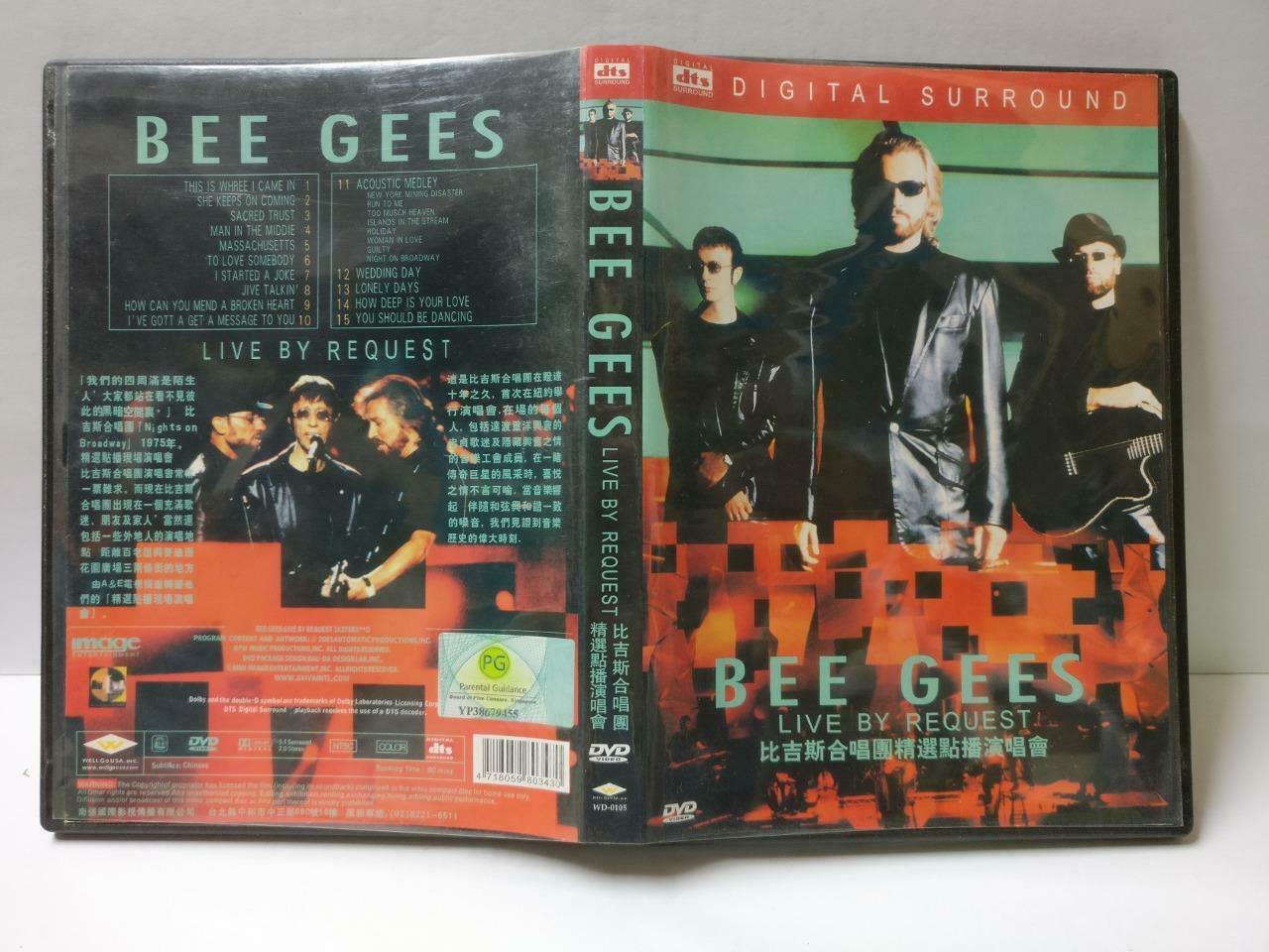 Bee Gees Live By Request Singapore Censor Sticker Rare Taiwan Gold DVD (CD860)