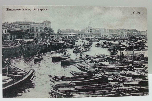 Singapore River Vintage Singapore Postcard Reprint (AC108)