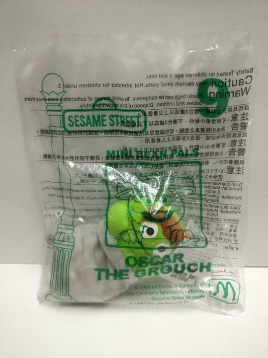 Sealed Sesame Street Mini Bean Pals Oscar The Grouch Plush Soft Toy F/S (PTY166)