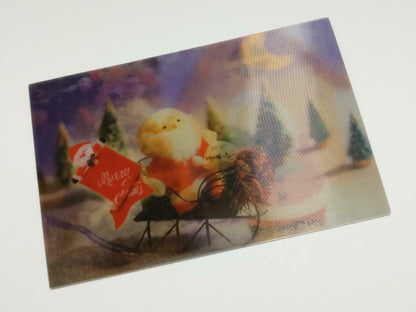 LUCKYPIGEON888 Christmas Santa Sleigh X'mas Tree 3D Lenticular Postcard (E0433a)