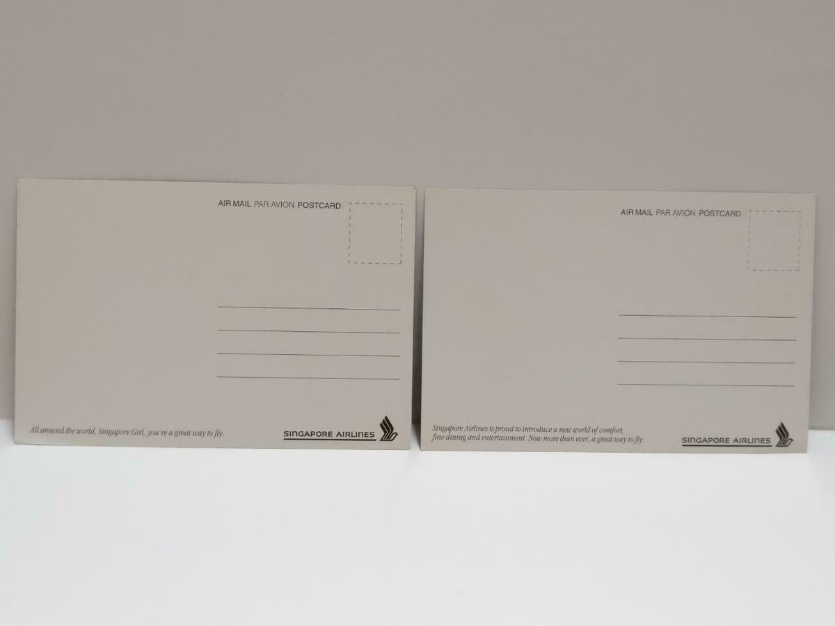 LUCKYPIGEON888 Singapore Airlines SIA Trophy Plane Postcard Set Of 2 (E0447)