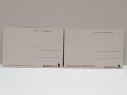 LUCKYPIGEON888 Singapore Airlines SIA Trophy Plane Postcard Set Of 2 (E0447)
