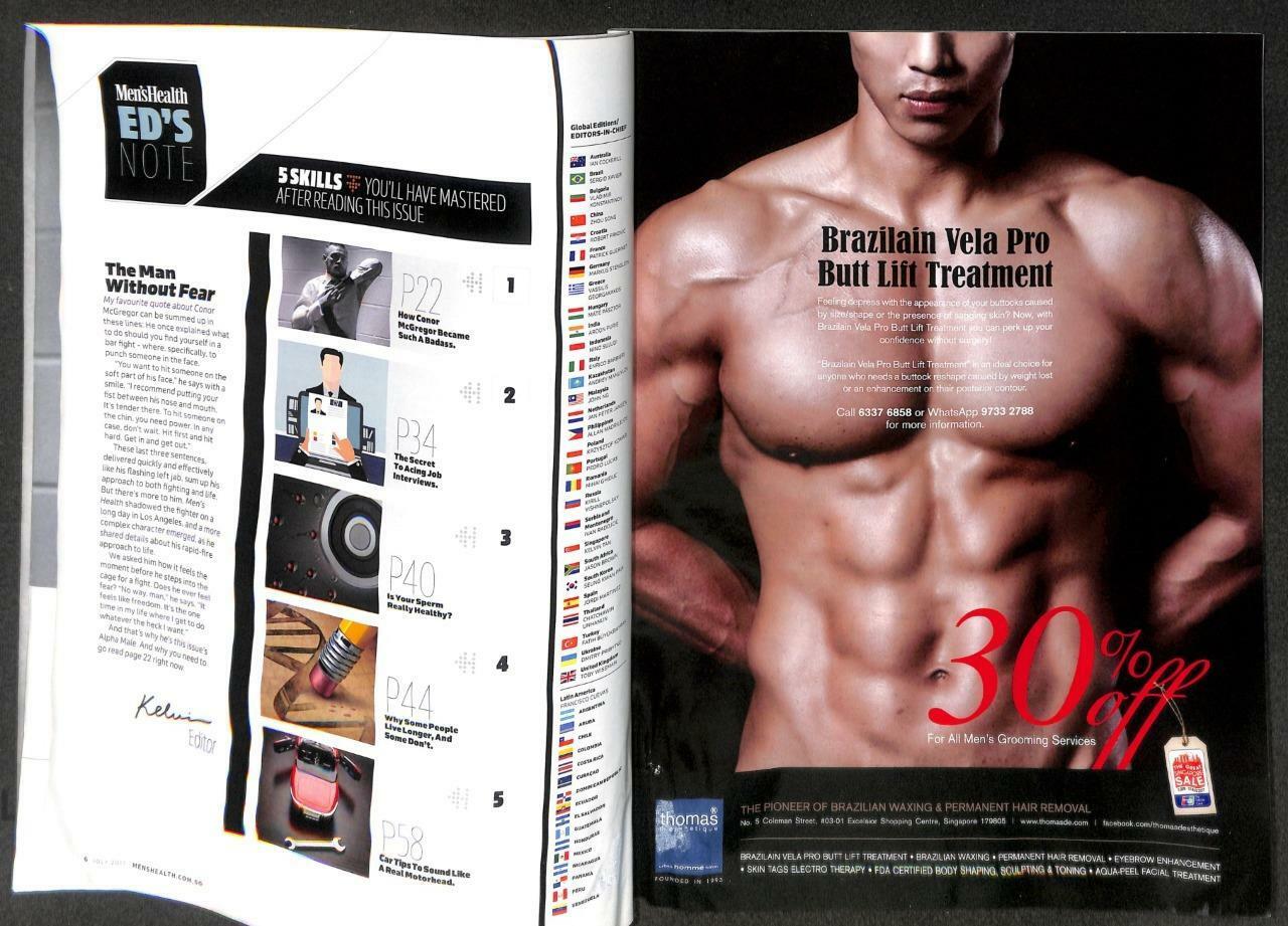 Singapore Men's Health Magazine Beefcake Macho Tattoo MMA Coner McGregor M058