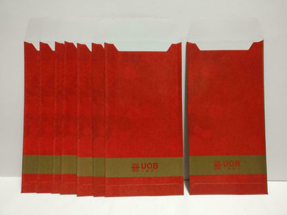 UOB Bank Happiness 福  Chinese Red Packet Money Paper Envelope x Lot of 8 (P1051)