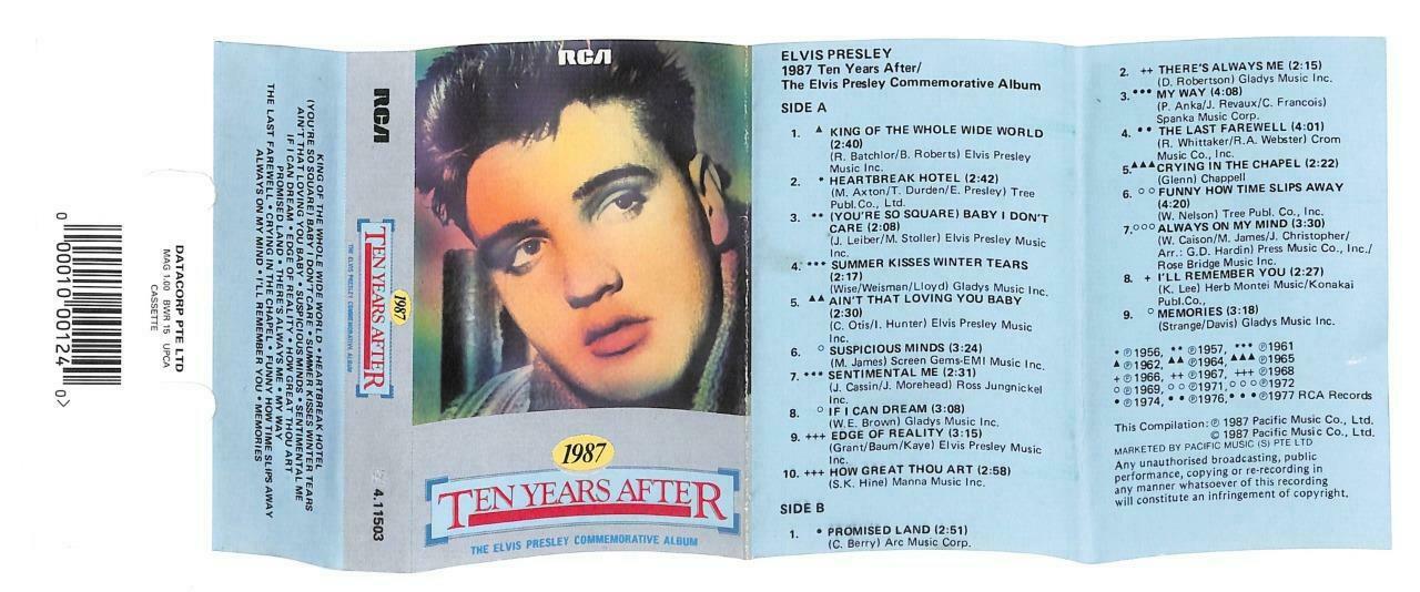 Rare Elvis Presley Ten Years After 1987 Singapore English Cassette CT891