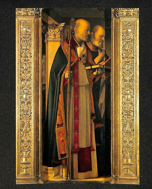 LUCKYPIGEON Dei Frari G. Bellini 1488 Saints Nicola Sculpture Postcard (C1639)