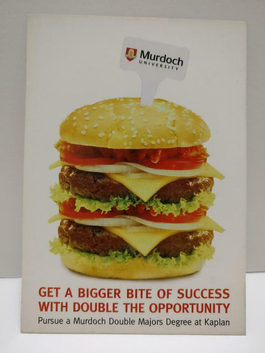 LUCKYPIGEON888 Murdoch University Big Mac Burger 2009 Singapore Postcard (E0076)