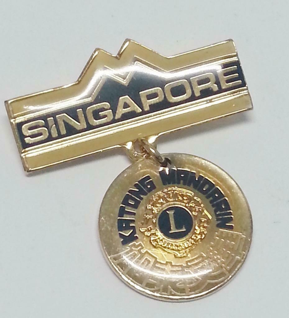 Vintage Singapore Lion Club Katong Mandarin Wordings Unique Pin Badge F/S /B091