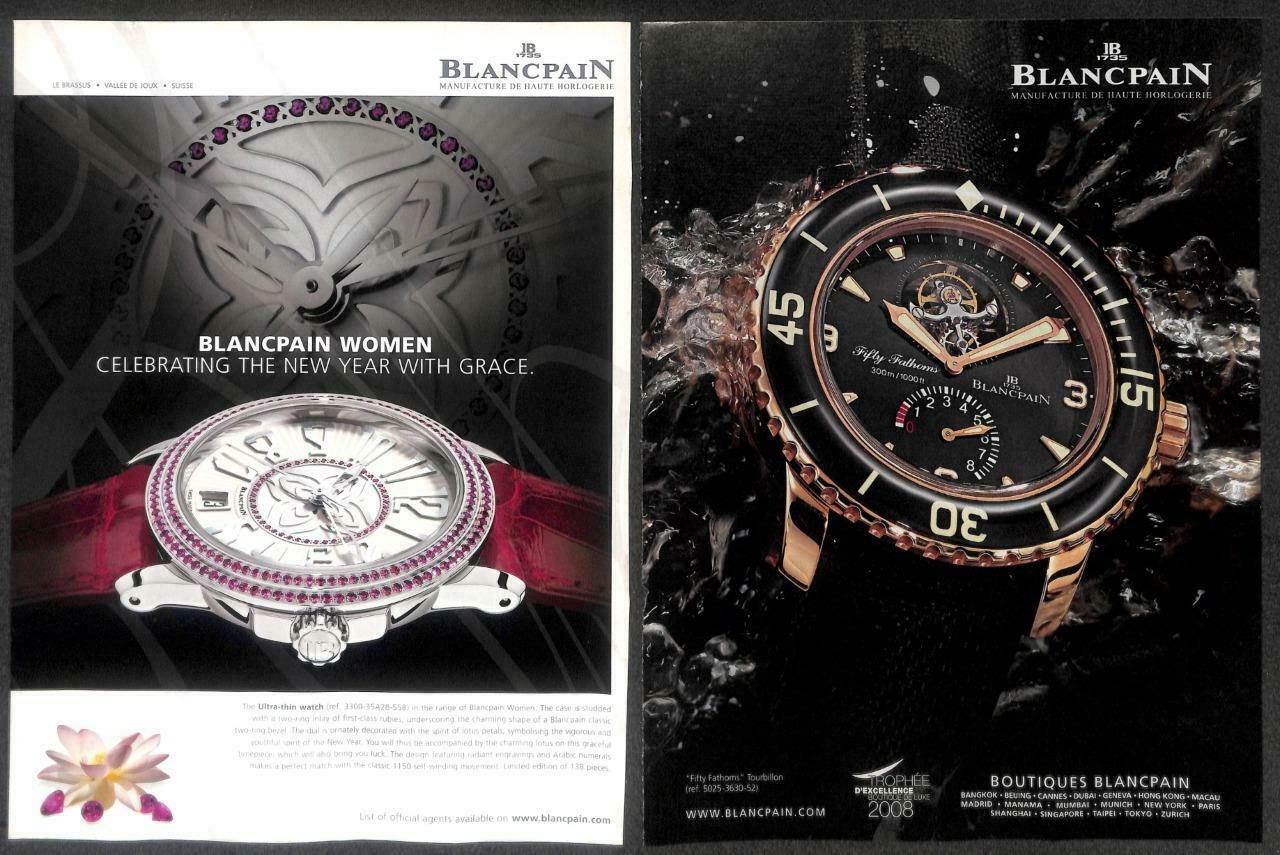 Vintage Blancpain Watch Magazine Advertisement Print Ad x 5 (P912)