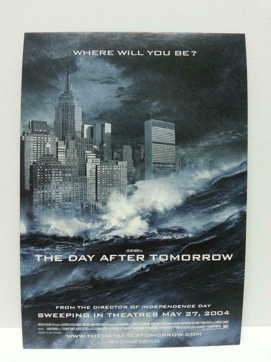 The Day After Tomorrow 2004 Where Will U Be? Movie Singapore Postcard (AC018)