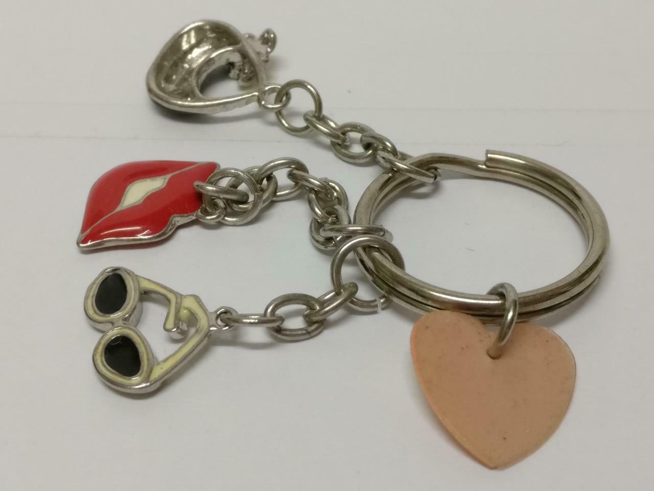 LP888 Vintage Ladies Accessories Bag Sunglass Lips Metal Keychain Keyring F/S (B646)