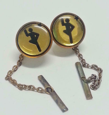 Rare Singapore Collar Pin Badge x 2 F/S (B138)