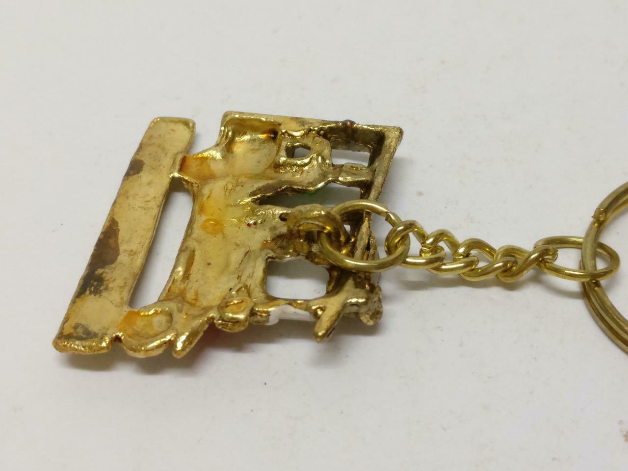 LP888 Rare Vintage Thailand Tuk Tuk Bangkok Auto Rickshaw Gold Tone Keychain F/S B794