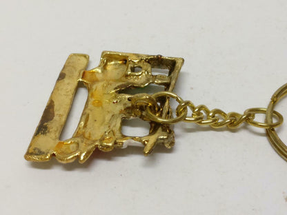 LP888 Rare Vintage Thailand Tuk Tuk Bangkok Auto Rickshaw Gold Tone Keychain F/S B794