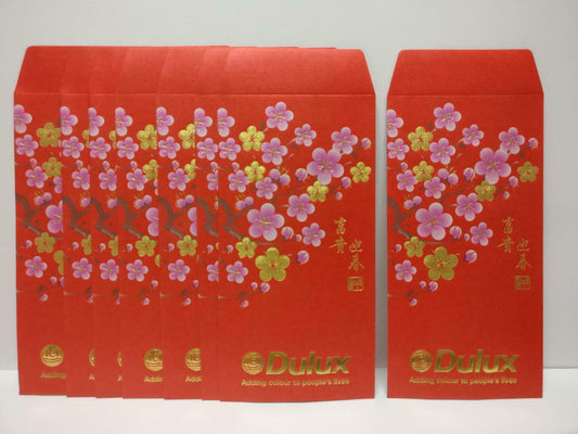 Chinese New Year Flowers Red Packet Money Paper Envelope x Lot of 8 P1011 AU