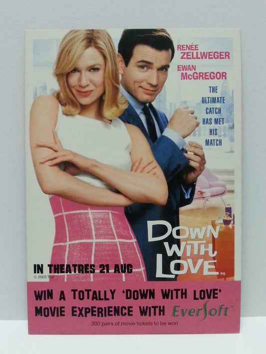Down With Love 2003 Renee Zellweger Movie Poster On Singapore Postcard (AC030)
