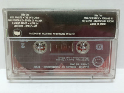 Slayer Metal Band Decade Of Aggression Live (1) Rare Singapore Cassette (CT235)