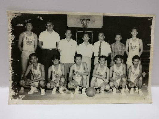 Rare Vintage Singapore Sports Basketball Man Teams Coach Portrait B&W Photo P270