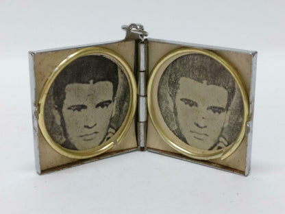 LP888 Rare Vintage Couple Love Heart Photo Locket Metal Keychain Keyring F/S (B689)