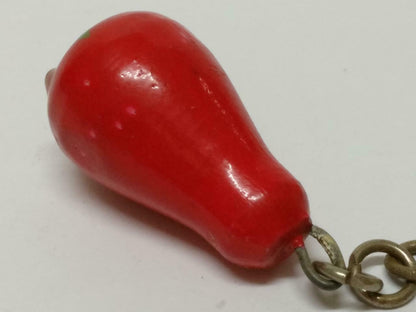 LP888 Vintage Fruit Gourd Red Chilli Pepper Wood Charm Keychain Keyring F/S (B749)