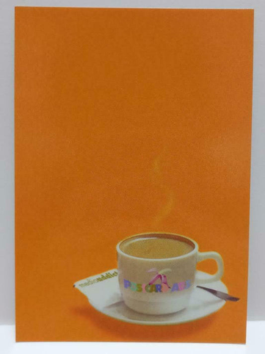 LUCKYPIGEON888 Hot Coffee Cup Orange Singapore Advertisement Postcard (E0153)