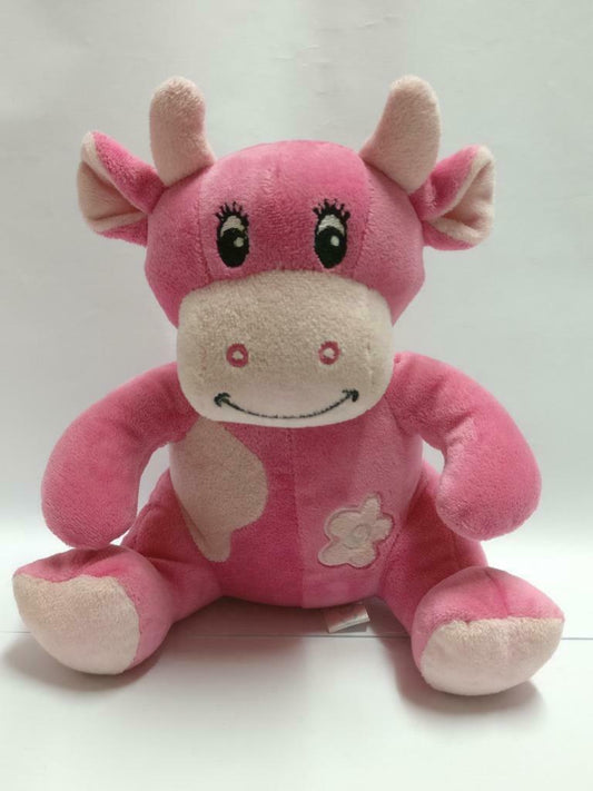 Bebisol Cute Pink Cow Flower 8" Plush Soft Toy F/S (PTY064)