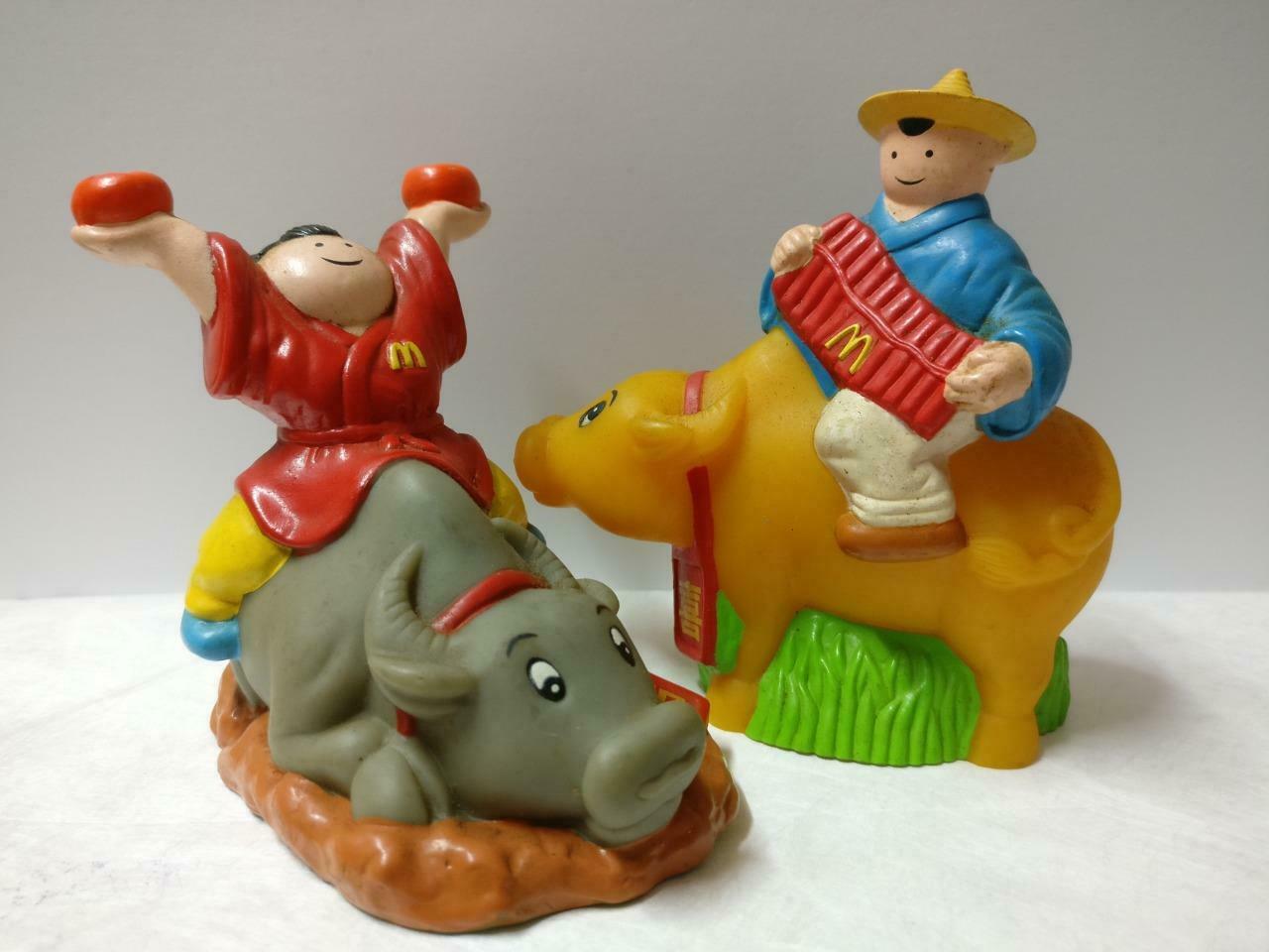 Singapore McDonalds Chinese New Year Girl Boy Ox Figure Toys x4 F/S (FTY005) *25