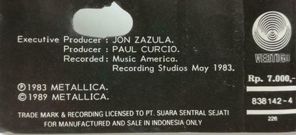 Metallica Kill 'Em All 1989 Mega Rare Indonesia English Cassette CT529