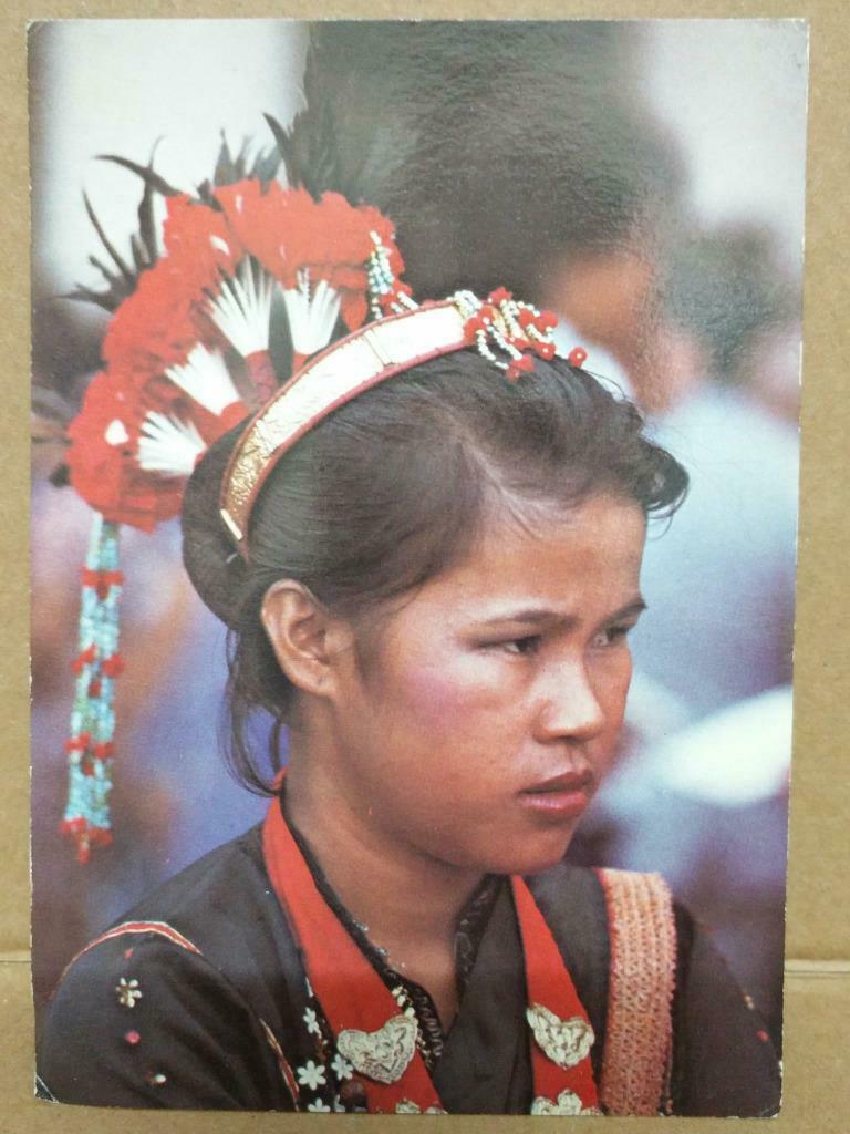 LUCKYPIGEON Typical Festive Costume Tuaran Kadazan Dance Malaysia Postcard C2014