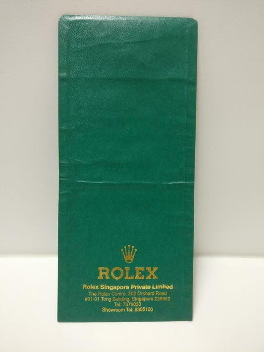 Vintage Singapore Rolex Green Colour Envelope Money Packet F/S (A2431)