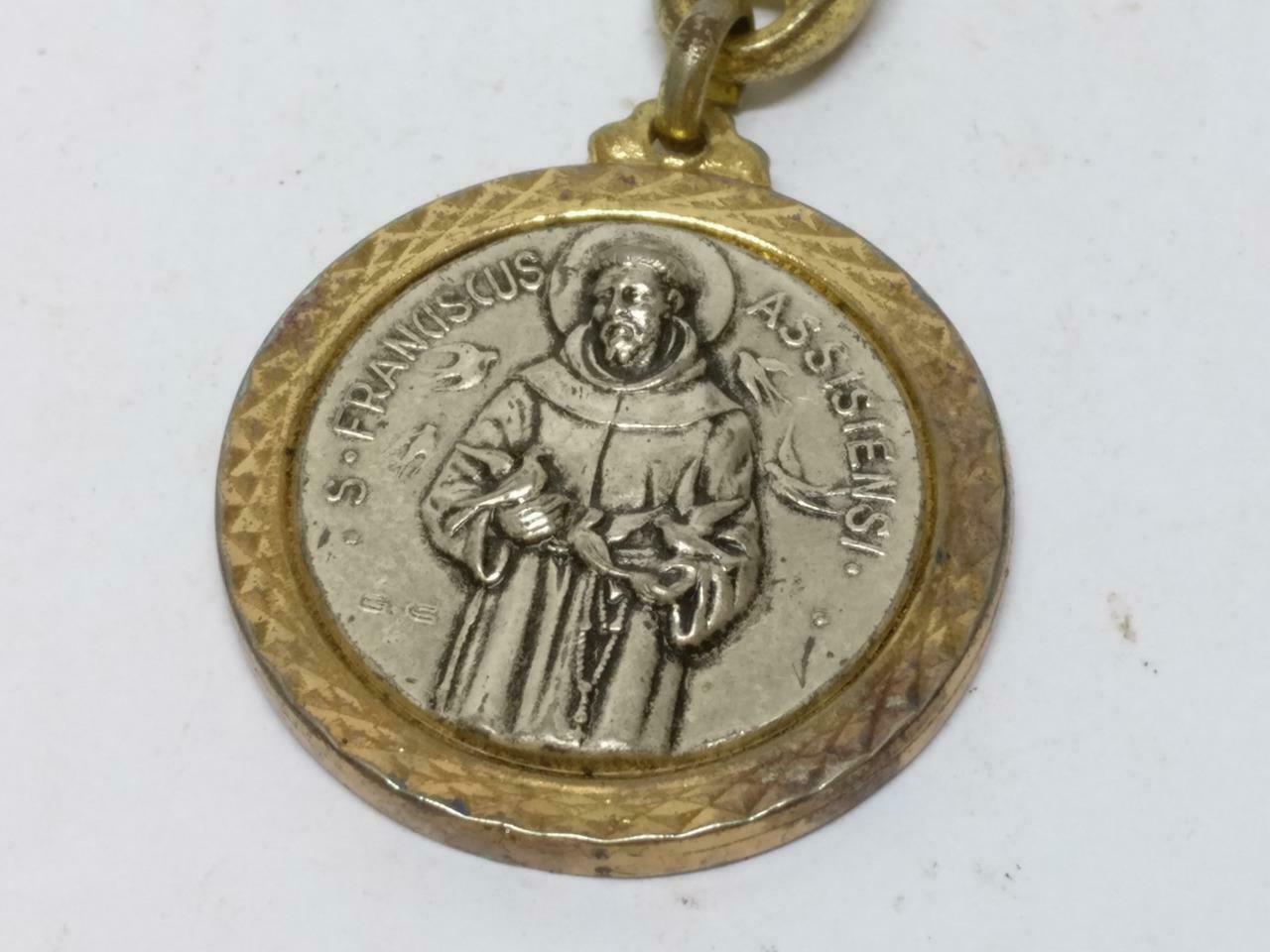LP888 Jesus S. Franciscus Assisiensis Confessor Gold Tone Keyring Keychain F/S B790