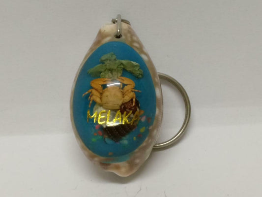 LP888 Vintage Malaysia Melaka Malacca Seashell Sea shell Crab Keyring  F/S (B707)