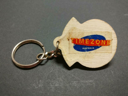 Vintage Australia Timezone Coca Cola Wood Keyring Souvenir Keychain F/S B891