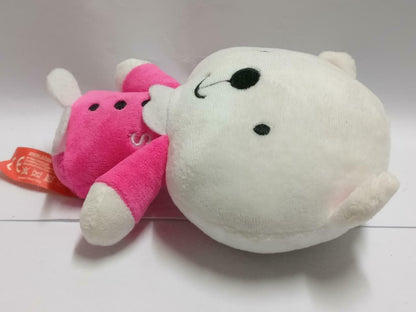 Cute Pink Shirt Teddy Bear Baby Rattle 6" Plush Soft Toy F/S (PTY048)