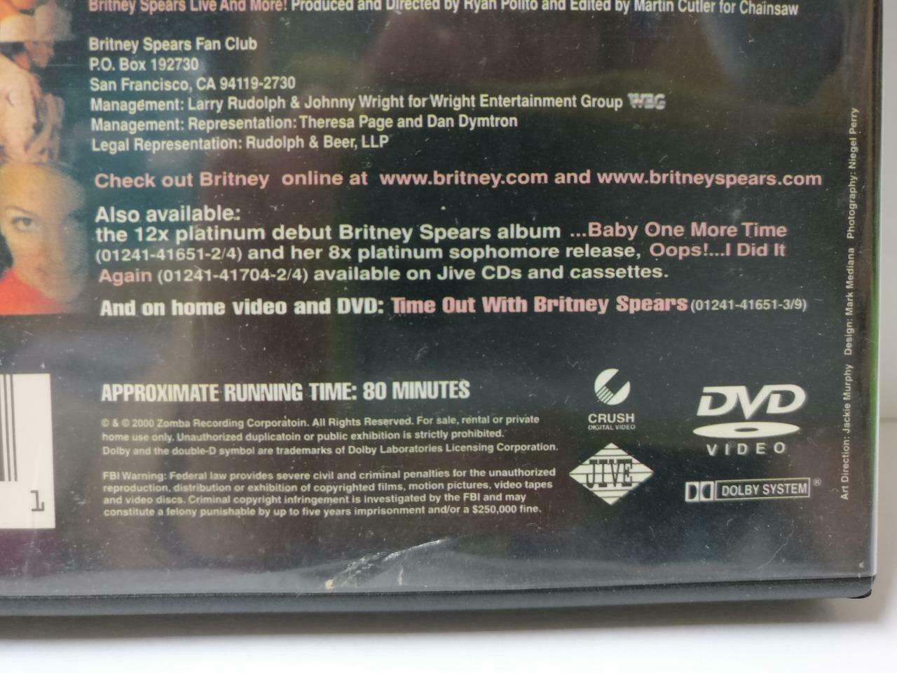 Britney Spears Live & More 2000 Collector's Series DVD (CD845)