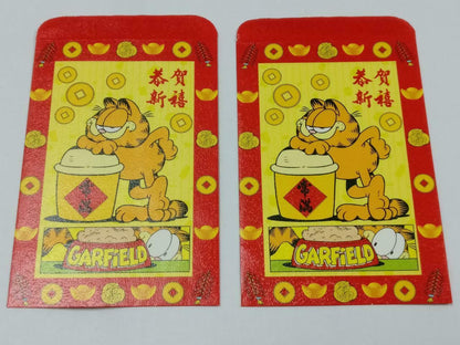 2 pcs Chinese New Year Red Packet Cartoon Cat Garfield Money Envelope (C2097)