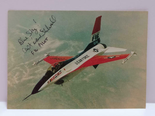 LUCKYPIGEON888 USA Dynamics F-16A Military Airplane Fighter Jet Postcard E0408