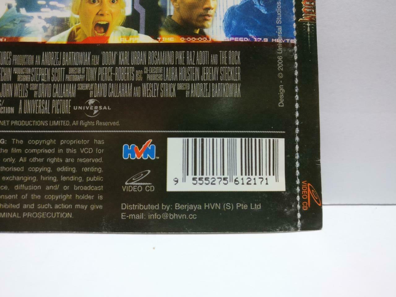 Movie Doom The Rock Karl Urban Rare Singapore Video CD 2x VCD OOP (CDS381)