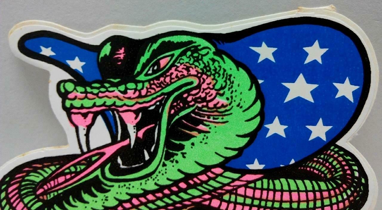 Vintage 80’s Sticker  Neon Colourful Snake F/S (A794)